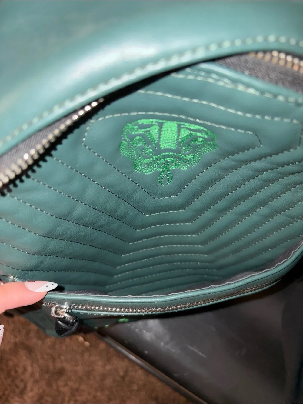 New Harry Potter World Wizarding Universal official Green Quilted Mini Backpack
